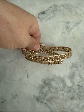 Champagne Beaded Wrap Bracelet